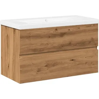 vidaXL Waschbeckenunterschrank mit Einbaubecken Artisan-Eiche - Braun