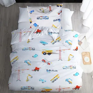 KEAYOO Kinderbettwäsche 135x200 Baumwolle Bettwäsche für Kinder Mädchen Junge mit Reißverschluss135x200cm+80x80cm 2tlg