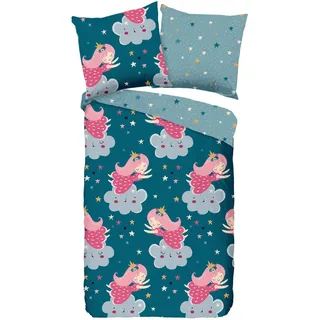 Good Morning Princesse Blau/Petrol 135 x 200 cm + 80 x 80 cm