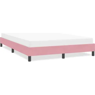 Möbel Bettgestell ohne Matratze Rosa 140x220 cm Samt - Bettrahmen 4101408 - Rosa