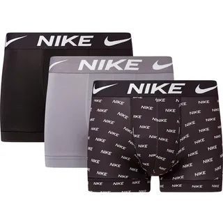 Nike Herren Dri-Fit Esmicro Trunks 3Pk, Nike Logo Print/Cool Grey/Black, S