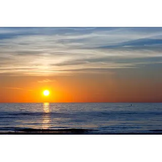 Papermoon "Sonnenuntergang an der Ostsee", bunt,