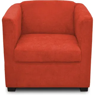 DOMO. collection Sessel Bob, retro Sessel mit Armlehnen und Federkern, kleiner Polstersessel, Cocktail Loungesessel 73 x 75 x 69 cm (BxTxH), Webstoff in orange