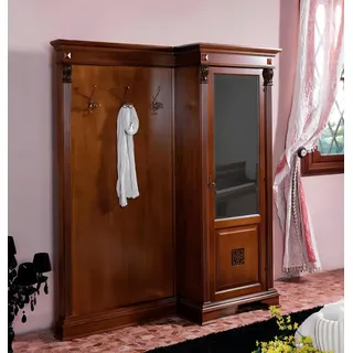 Flur Garderobe Set mit Schrank und Paneel Diele Landhaus Möbel - Braun