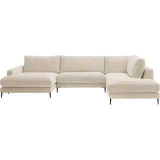 Home affaire Wohnlandschaft »Downtown XXL B/T/H: 341/223/84 cm Loungemöbel zum Relaxen« weicher Sitzkomfort, Cord-Bezug, weicher Sitzkomfort U-Form, beige