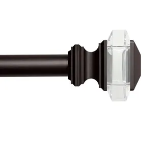 Exclusive Home Curtains Prism Gardinenstange und Endstück-Set, Eisen Acryl-Kunststoff, Matte Bronze, 36" to 72"