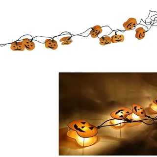 Halloween-Lichterkette Pumkin 10 flammig Dekoleuchte Dekolampe Dekoration Fensterdeko - Orange