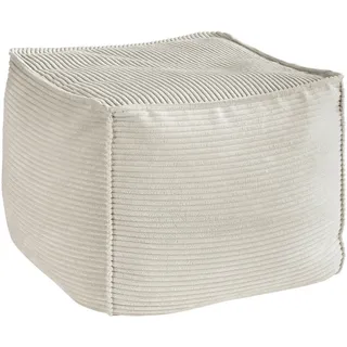 Hom`in Pouf , Creme , Textil , Füllung: Styroporkugeln , 66x40x66 cm , Blauer Engel, Goldenes M, Oeko-Tex® Standard 100, DGM-Klimapakt , Indoor , Wohnzimmer, Sessel, Hocker & Hockerbänke, Poufs