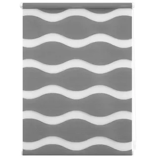 Doppelrollo Welle 80 x 150 cm grau