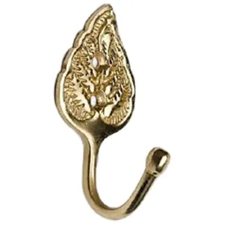 Merriway BH01605 30 x 65 x 30 mm Blatt-Gardinen-Schleifen-Raffhalter, Messing massiv / Weiß, 2 Stück