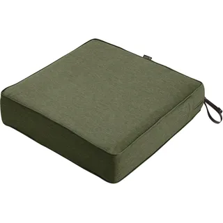 Classic Accessories Montlake Outdoor-Sitzkissen, wasserabweisend, quadratisch, Stuhlkissen für Terrassenmöbel, Outdoor-Kissenbezug, Heather Fern Grün, 63,5 x 63,5 x 12,7 cm