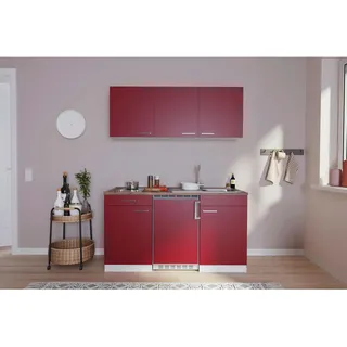 Respekta Küchenzeile 150 cm Rot-Weiß