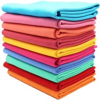 VmG-Store 10x 0,25m Bündchenstoff Set Schlauchware 95% Baumwolle, 5% Elasthan Auswahl Jersey (Bunt 3, 10er Set)