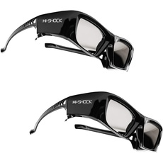 2X Hi-Shock BT/RF Pro Black Diamond | Bluetooth 3D Brille für 3DTV & 3D-RF Beamer von Sony, Epson, Jvc, Samsung [Shutterbrille | 120 Hz | wiederaufladbar | 39g | Funk]