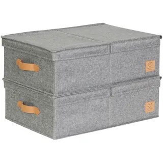 LOVE !T STORE !T Aufbewahrungsbox 50 x 33 x 16 cm 2-tlg. grau