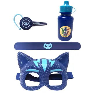 PJ Masks Catboy - Adventureset 4 TLG. bestehend aus: Trinkflasche, Kopfhörer, Maske, Slap-Armband in Geschenkpackung 38,6x5,5x28,7 cm
