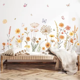 SHUCHING Wandtattoo Blumenwiese Boho