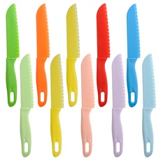 ONUPGO 10-teiliges Kinderküchenmesser-Set, Kleinkinderküchenmesser-Set aus Kunststoff - Kindersicheres Kochmesser, Kochnylonmesser/Kinderobstmesser, Kuchenmesser