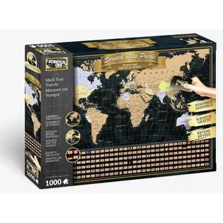 Puzzle Welt 3D World Map 1000PZ Scratch Off Map Karte Der Welt