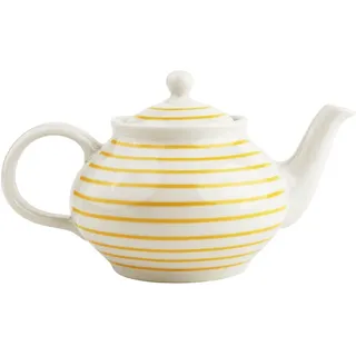 Sallys Porzellan Teekanne - obere Kanne - Gelb gestreift