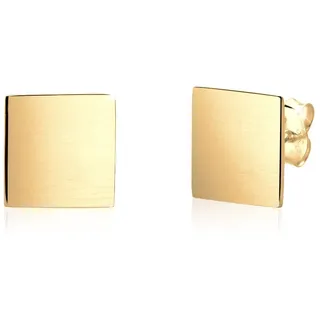 Elli Ohrstecker Viereck Geo Minimal Matt vergoldet 925 Sterling Silber
