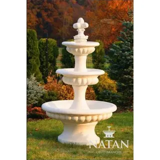 Springbrunnen Garten Teich Brunnen 205cm Steinbrunnen Gartenbrunnen Fontaine Neu - Weiß