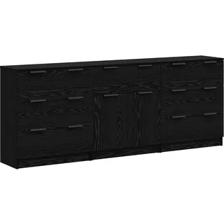 vidaXL Sideboard 60 x 30 x 70 cm schwarz / Eichen-Optik