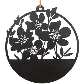 Logbuch-Verlag Türkranz mit Blumen aus Metall Dekokranz Metallring Frühling Dekoration für Fenster, Wand & Tür Ø 19 cm