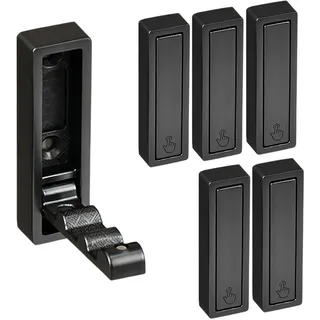 6 Stück Garderobenhaken,Dancepandas Kleiderhaken Klappbar,Kleiderhaken Schwarz aus Metall,Wand-Garderobe,Flip-Down-Haken Platzsparende für Wand hängenden Mantel,Tasche(Schwarz)