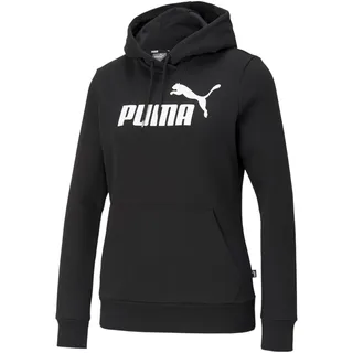 Puma Damen ESS Logo Hoodie FL Schweiß, Schwarz, S