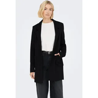 Langmantel ONLY "ONLBAKER-NEVARA LIFE L/S COATIGAN CC PNT", Damen, Gr. M, schwarz, Web, Obermaterial: 97% Polyester, 3% Elasthan, unifarben, regular fit, Mäntel Langmantel