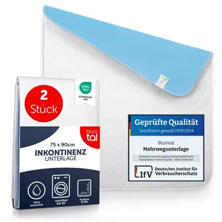 Blumtal Inkontinenzunterlage wasserdicht 75 x 90 cm weiß