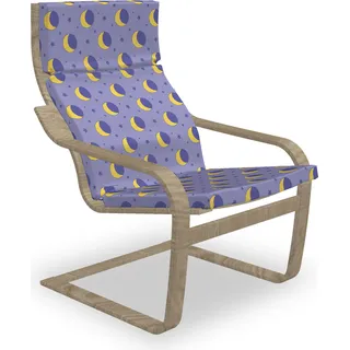 ABAKUHAUS Mond Poäng Sessel Polster, Kinder-Nachthimmel Cartoon, Sitzkissen mit Stuhlkissen mit Hakenschlaufe und Reißverschluss, Lavendel und Gelb - Gelb