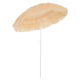 Outsunny Sonnenschirm im Hawaii Look Ø160cm in Beige - Beige