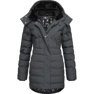 Ragwear Kurzmantel Ashanta Wasserdichter Winterparka mit gefütterter Kapuze grau