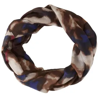 TOM TAILOR Damen 1049567 Plus Size-Schlauchschal mit Print, 39033-Brown Blurry Argyle, OneSize