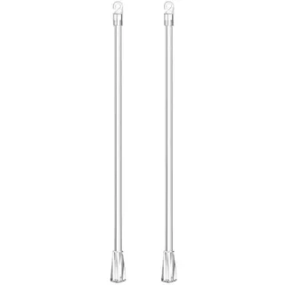 DEARMAMY 2er Set Gardinen-Schleuderstäbe Transparent – 43cm Robuste Ersatzstäbe für Vertikale Jalousien & Vorhänge – Inkl. Haken für einfache Montage & Sanftes Gleiten