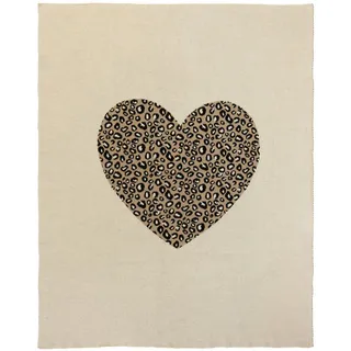 Patinio Schmusedecke , Naturfarben, Schwarz, Taupe , Textil , Herz , 80x100 cm , Gots, Oeko-Tex® Standard 100 , pflegeleicht , Schlafen, Kuscheln & Schlafen, Schmusedecken