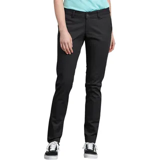 Dickies Damen Mittelhohe Skinny-Stretch-Twill-Hose Khakihose, Schwarz abgespült, 36