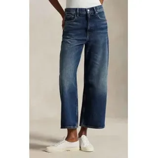 Polo Ralph Lauren für Damen. 211969378001 Blaue Jeans mit hoher Taille und weitem Bein (28/32), Beige, Lässig, Baumwolle, Denim