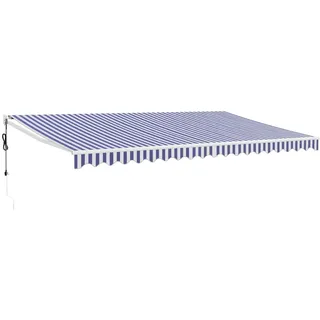 vidaXL Markise 5 x 3 m blau/weiß