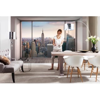 Komar Fototapete | PENTHOUSE | 368 x 254 cm | Tapete, Wandgestaltung, Wandtapete, Skyline, Stadt, Schlafzimmer, Wohnzimmer, New York, Manhatten | 8-916