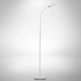 B.K.Licht - LED Stehlampe dimmbar, warmweiß bis kaltweiß einstellbar, Touch, Leselampe, Deko Wohnzimmer, Lampe, Deckenfluter, Bogenlampe, Standleuchte, Wohnzimmerlampe, 21x21x135 cm, Weiß