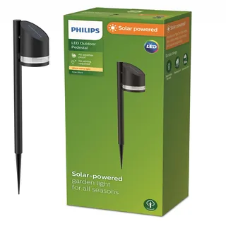 Philips Sockelleuchte Kunststoff 54,0 cm Solar 1,5 W inkl. Dämmerungssensor schwarz