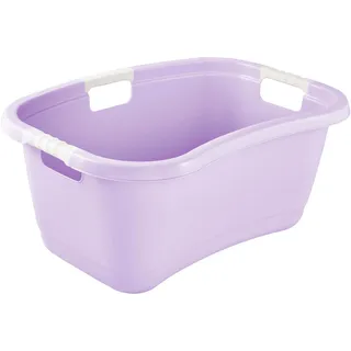 keeeper janne Ergonomische Wäschewanne, 50 l, Soft Purple | 3 ergonomisch geformte Soft-Touch-Griffe, Dem Körper angepasste Nierenform, Platzsparend ineinander nestbar, Quer stapelbar