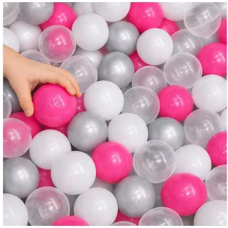 LittleTom BÄLLEBAD-BÄLLE 200 Stück, Pink/Grau/Weiß/Transparent, 5.5 cm