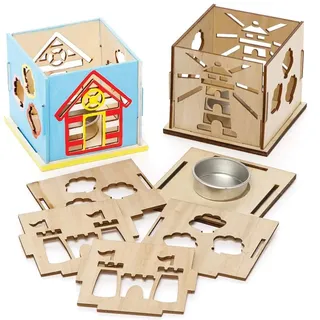 Baker Ross FE344 Modellbausatz aus Holz, Teelichthalter zum Dekorieren und Präsentieren, ideal für Kunst- und Bastelprojekte für Kinder, 3 Stück