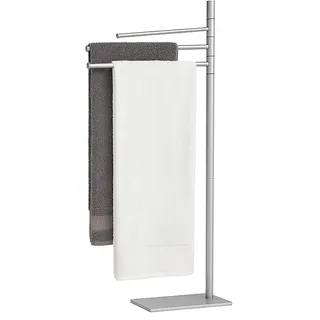 Relaxdays Handtuchständer Silber 33,5x83x14 cm