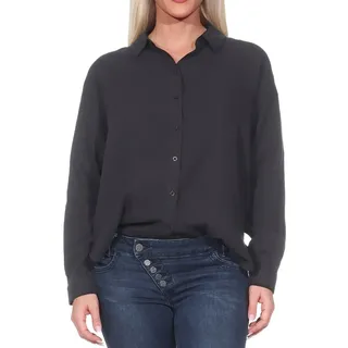 JDY Damen Musselin-Bluse JDYTheis Langarm Loose Shirt 15271018 Phantom L
