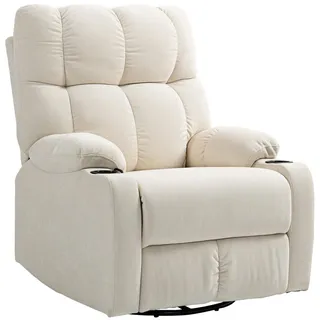 Homcom Relaxsessel Polyester 88 x 108 x 96 cm Beige drehbar mit Liegefunktion/Wippfunktion